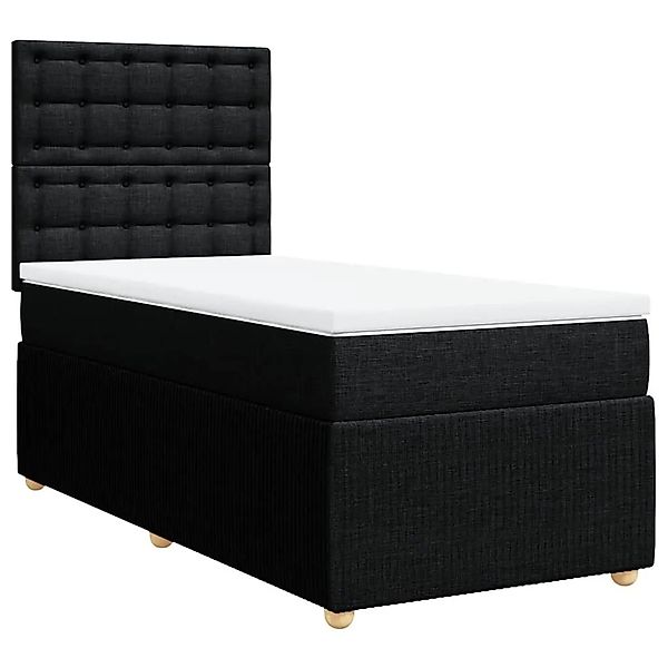 vidaXL Boxspringbett mit Matratze Schwarz 80x200 cm Stoff 3294199 günstig online kaufen