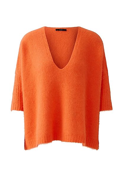 Oui V-Ausschnitt-Pullover Pullover mit Alpaka günstig online kaufen