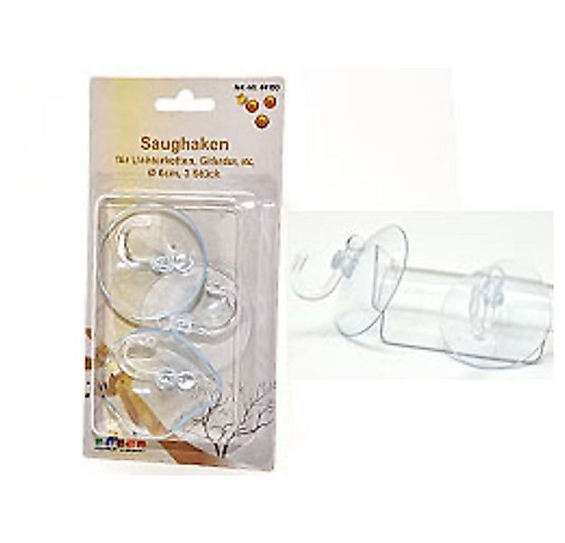HundB Wandhaken Saughaken Ø 6 cm, transp. mit Plastikhänger, 3 Stück, Flies günstig online kaufen