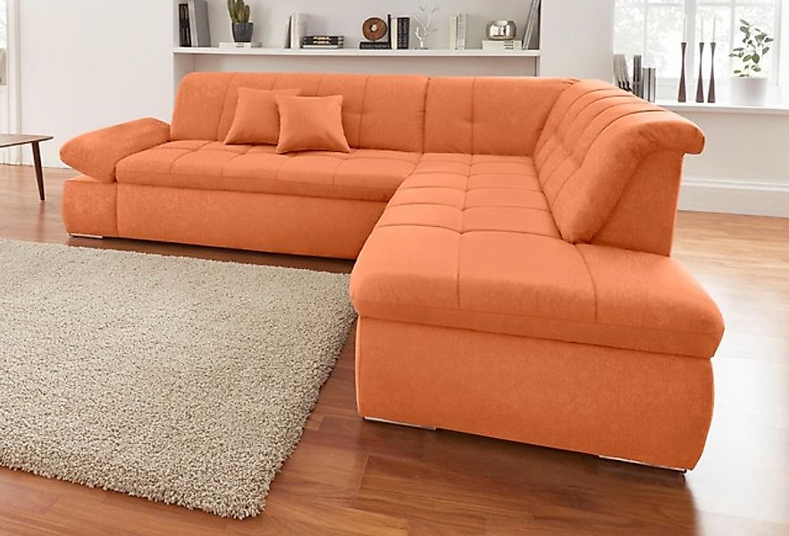 DOMO collection Ecksofa "NMoric incl. Zierkissen B/T/H: 273/216/80 cm L-For günstig online kaufen