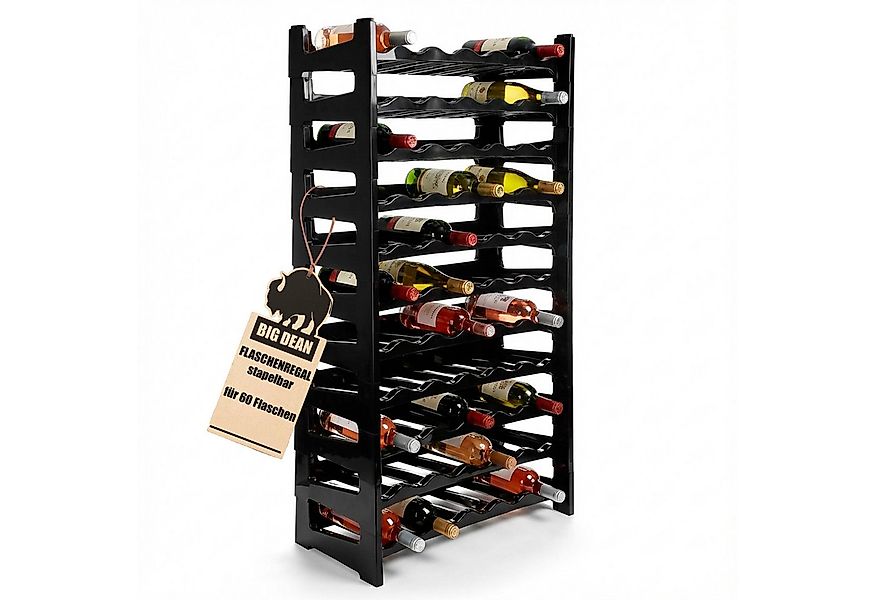 BigDean Flaschenregal Flaschenregal stapelbar für 60 Flaschen Weinregal, Se günstig online kaufen