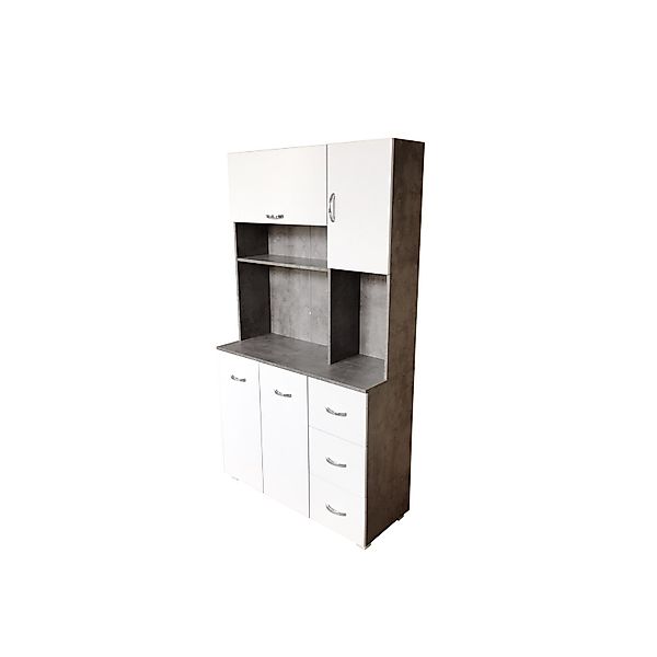 HTI-Living Hochschrank Küchenschrank Beton/Weiß Blanca (Stück, günstig online kaufen