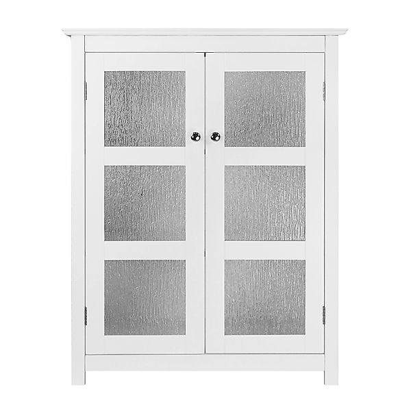 Teamson Home Connor Bodenschrank mit 2 Glastüren für Badezimmer Weiß günstig online kaufen