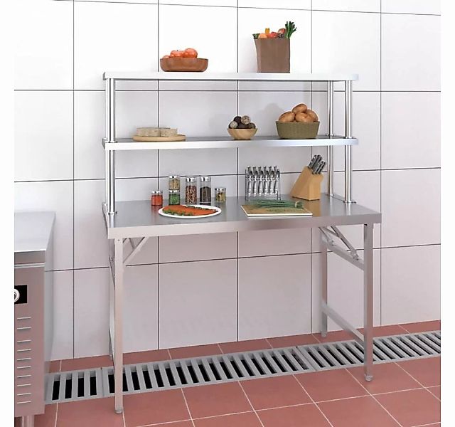 TOP! Unterschrank Küchen-Arbeitstisch mit Aufsatzboard 120x60x145 cm Edelst günstig online kaufen