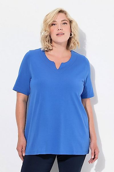 Ulla Popken T-Shirt T-Shirt A-Linie Tunika-Ausschnitt Halbarm günstig online kaufen