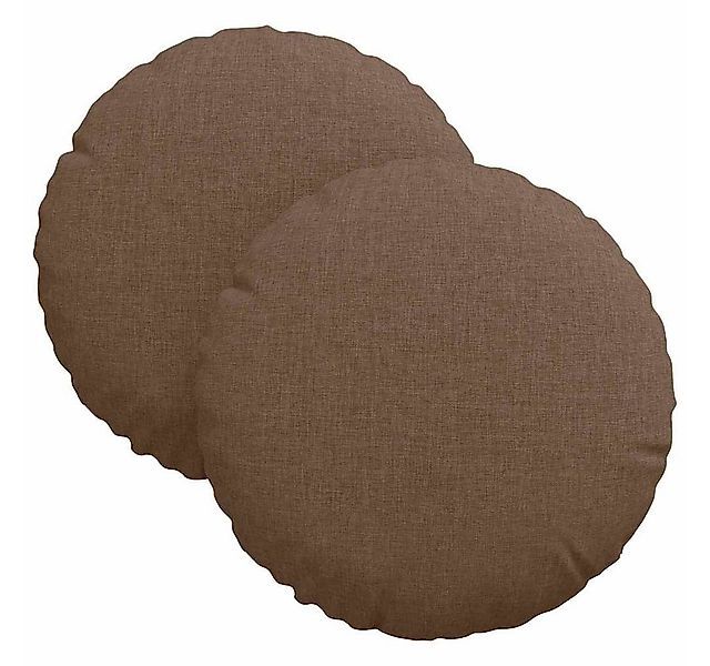 vidaXL Sitzauflage Sitzkissen 2 pcs Braun Ø30 x 13 cm Stoff, (2 St) günstig online kaufen