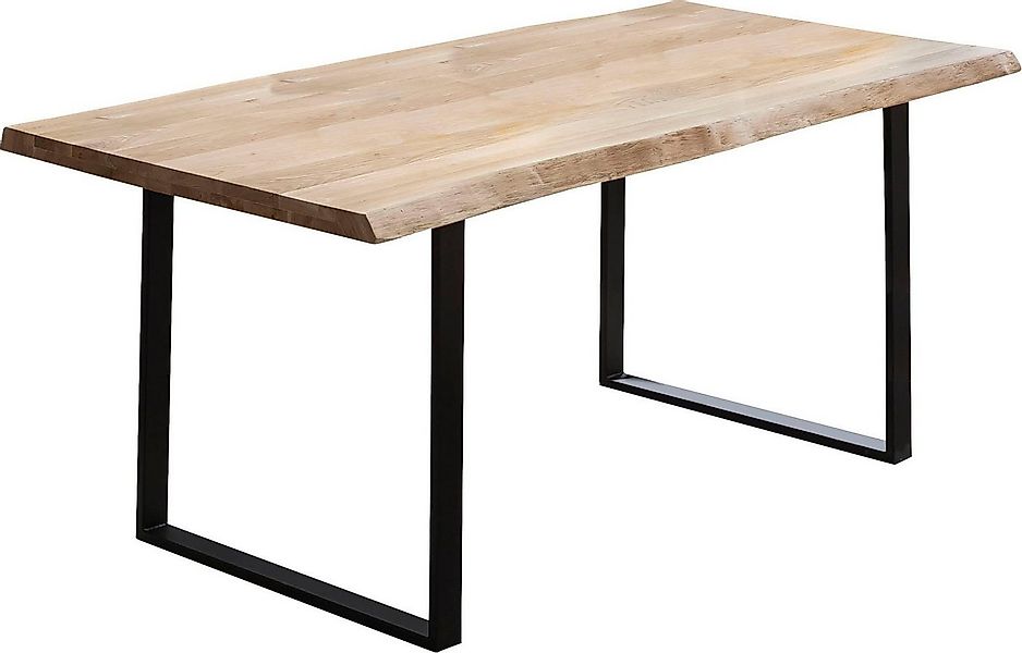 Home affaire Esstisch Tristano, Eiche massiv natur geölt, mit echter Baumka günstig online kaufen