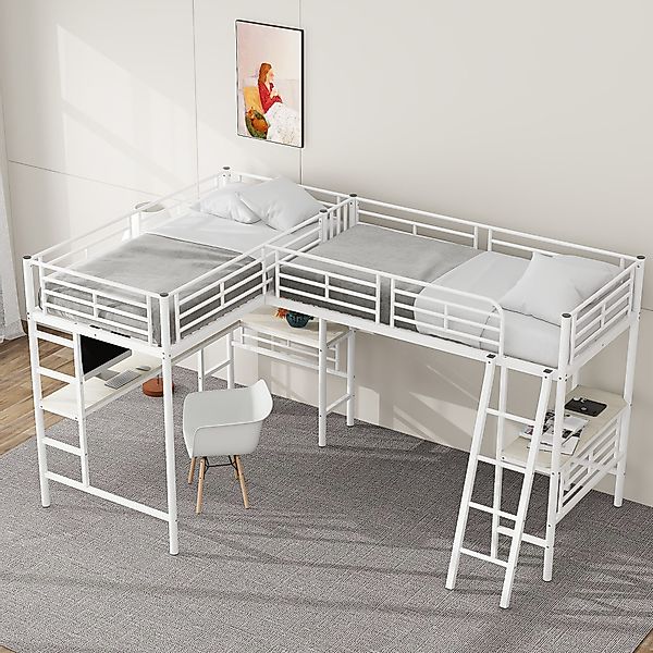 Ulife Etagenbett zwei Hochbett,Tisch unter dem günstig online kaufen