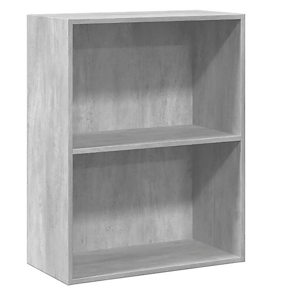 vidaXL Bücherregal 2 Fächer Betongrau 60x30x76,5 cm Holzwerkstoff 800967 günstig online kaufen