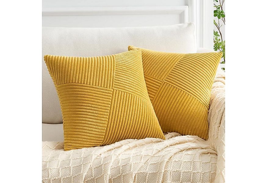 Topfinel Kissenbezüge Kordsamt 2er Set-Windmühle Streifen Muster-Sofakissen günstig online kaufen