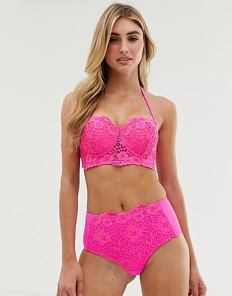 Ann Summers – Palma – Bikinihose in Pink mit hohem Bund-Rosa günstig online kaufen
