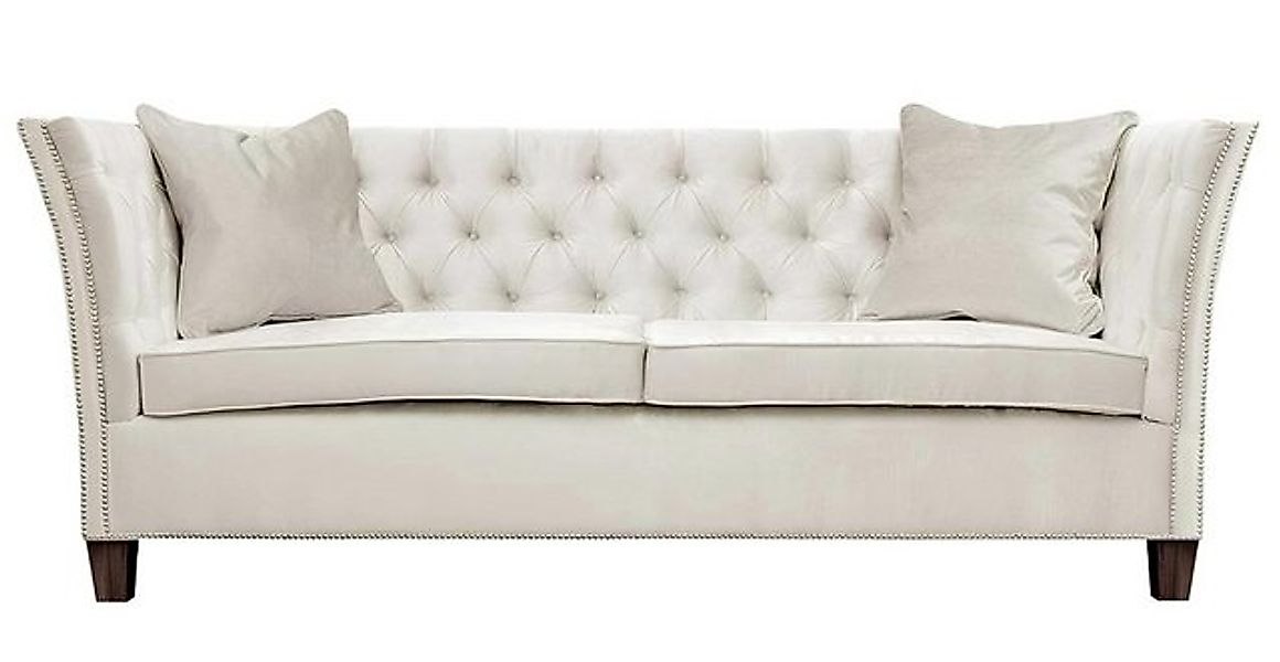 Xlmoebel 2-Sitzer Chesterfield Zweisitzer in Hellgrauem Stoff - Design-Pols günstig online kaufen