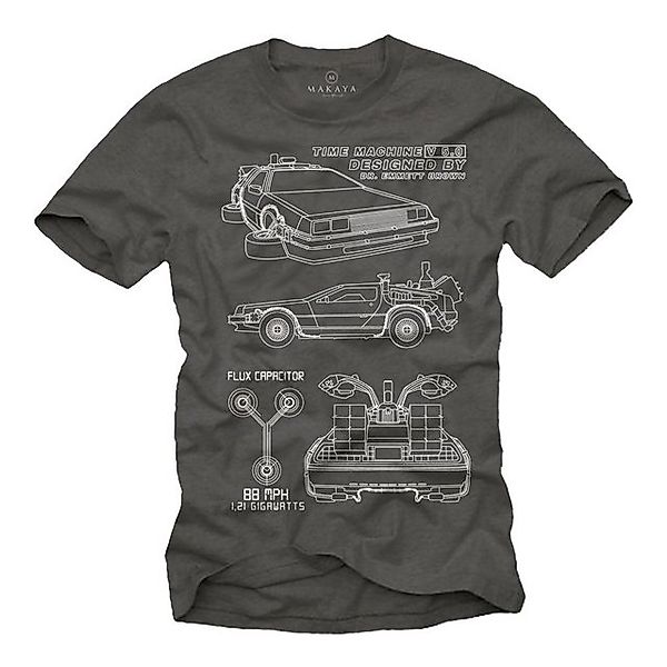 MAKAYA Print-Shirt Herren Vintage Film Motiv Zukunft Future Aufdruck Funny günstig online kaufen