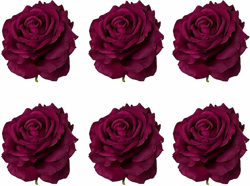 Creativ green Kunstblume "Rose mit Clip", im 6er Set günstig online kaufen