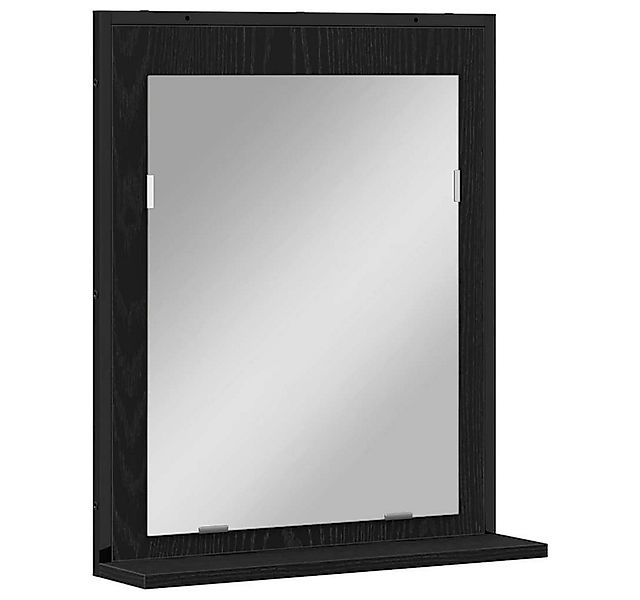 vidaXL Badezimmerspiegelschrank Spiegel mit Regal Schwarz Eichen-Optik 50 x günstig online kaufen