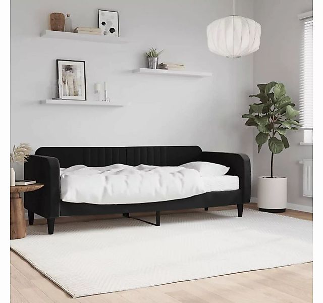 vidaXL Bett Tagesbett mit Matratze Schwarz 80x200 cm Samt günstig online kaufen