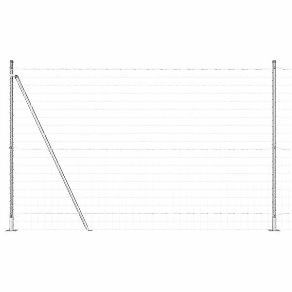 vidaXL Zaun mit Pfosten Silber 1,4 x 10 m Stahl 3351056 günstig online kaufen