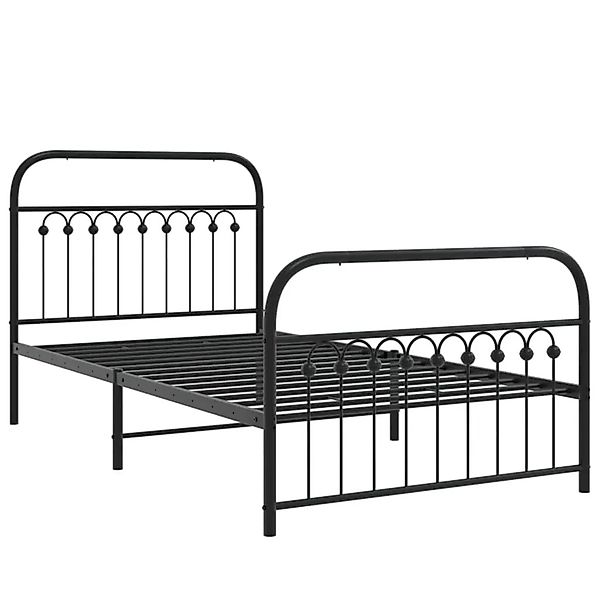 vidaXL Bettgestell mit Kopf- und Fußteil Metall Schwarz 100x190 cm 376612 günstig online kaufen