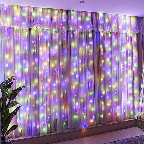 Qualra LED-Lichtervorhang 2Mx2M 192LEDs Lichtervorhang Innen günstig online kaufen