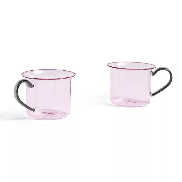 Borosilicate Tasse 2er Pack Pink-grey günstig online kaufen