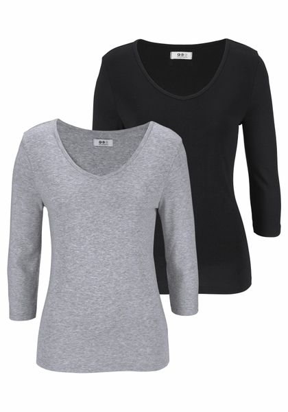 Flashlights V-Shirt (Packung, 2-tlg., 2er-Pack) unifarben, günstig online kaufen