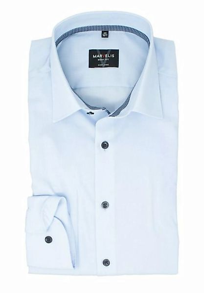 MARVELIS Businesshemd Businesshemd - Body Fit - Langarm - Einfarbig - Rauch günstig online kaufen