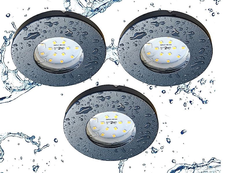 TRANGO LED Einbauleuchte, 3er Set 6729IP65-031MO IP65 LED Einbaustrahler in günstig online kaufen
