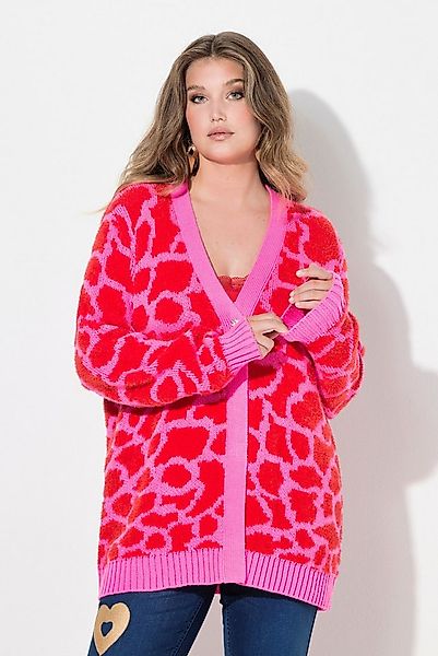 MIAMODA Strickjacke Strickjacke Regular Fit farbiges Leomuster günstig online kaufen