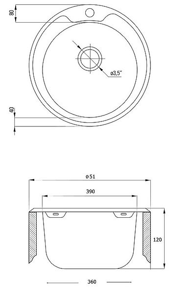 Faizee Möbel Edelstahlspüle Edelstahl Küchenspüle rund Spüle 51 cm Einbausp günstig online kaufen