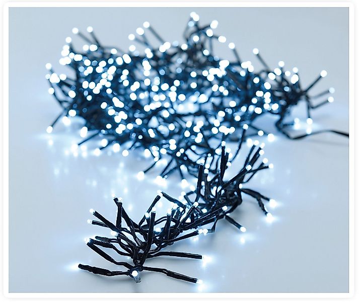 Spetebo LED-Lichterkette Büschel Lichterkette kalt weiß - 14,6 m / 2016 LED günstig online kaufen