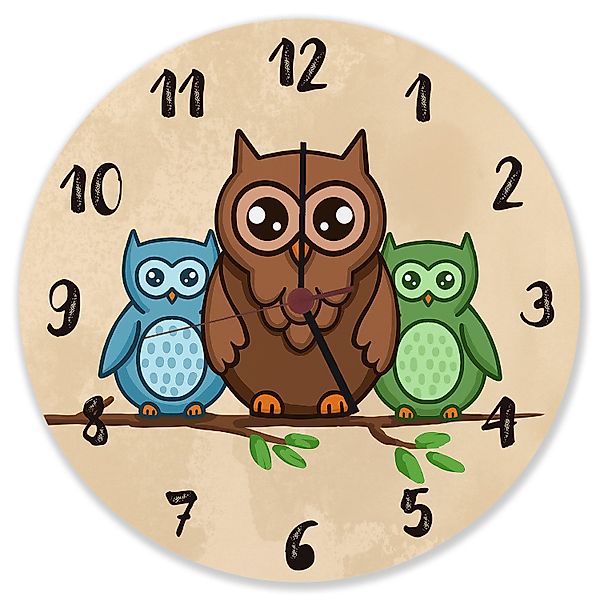 speecheese Wanduhr Eulen auf Ast Wanduhr günstig online kaufen