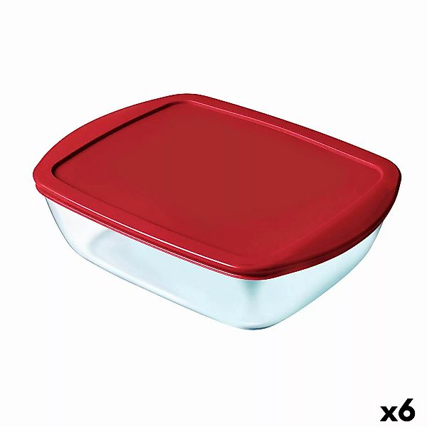 Lunchbox Hermetisch Pyrex Cook & Store Rot Glas (400 Ml) (6 Stück) günstig online kaufen