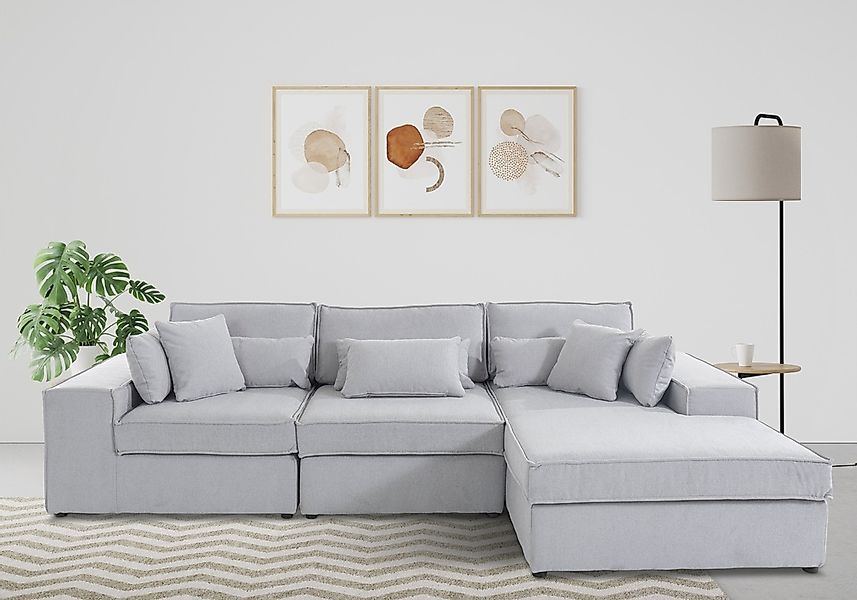 RAUM.ID Ecksofa "Florid L-Form", 3 Teile, bestehend aus Modulen, viele Bezu günstig online kaufen
