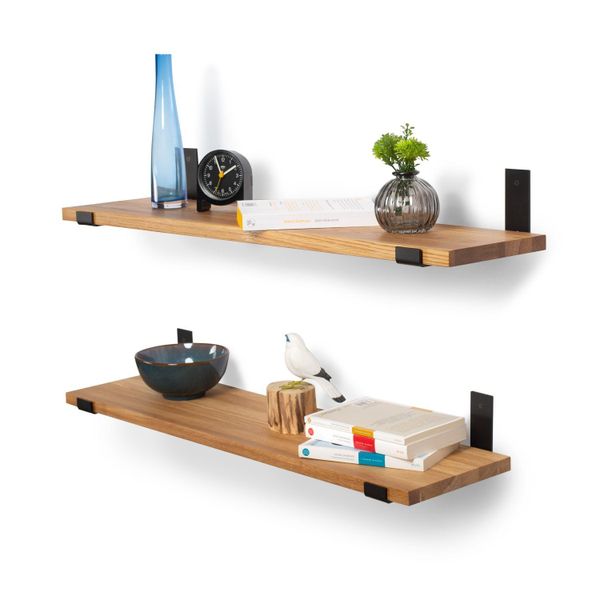 Rikmani Wandregal DOK Schweberegal Eiche schwarz günstig online kaufen