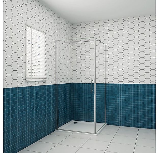 Duschparadies Eckdusche 195cm Drehtür 6mm ESG mit Seitenwand Duschkabine Du günstig online kaufen
