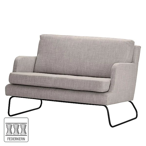 home24 Norrwood Sofa Kopu I 2-Sitzer Hellgrau Webstoff 123x74x80 cm günstig online kaufen