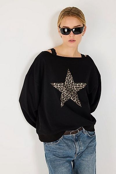 No Matter What Sweatshirt Sternmuster Bootshals Sweatshirt günstig online kaufen