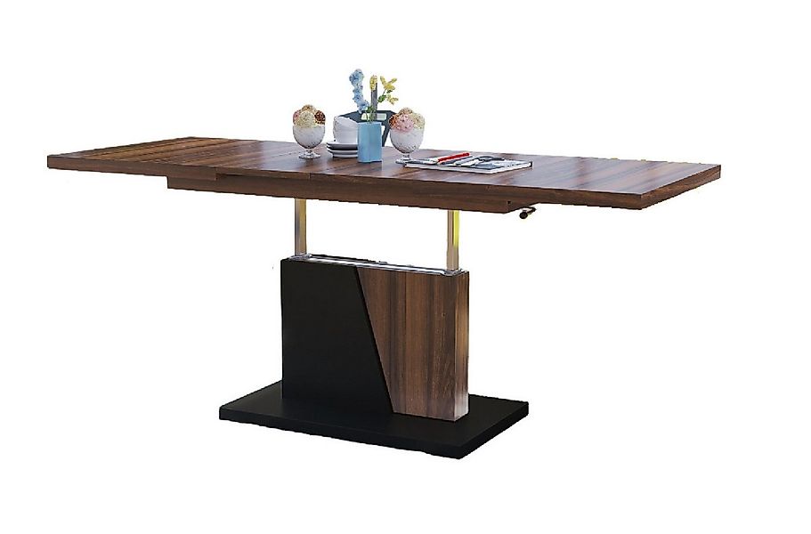 Mazzoni Couchtisch Grand Noir Nussbaum-Schwarz matt höhenverstellbar auszie günstig online kaufen