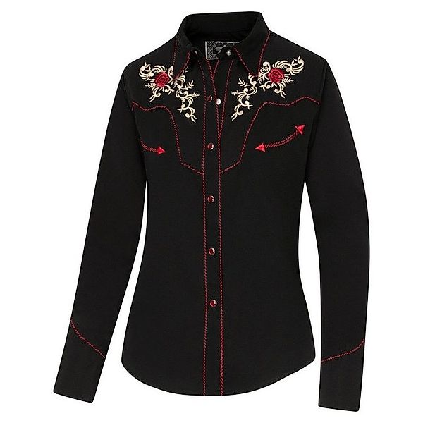 Stars & Stripes Langarmbluse Sharon Westernbluse vorne und hinten bestickt günstig online kaufen
