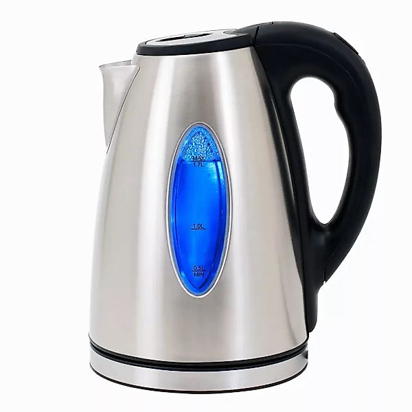 Wasserkocher Silber/Schwarz Edelstahl 1,7L günstig online kaufen