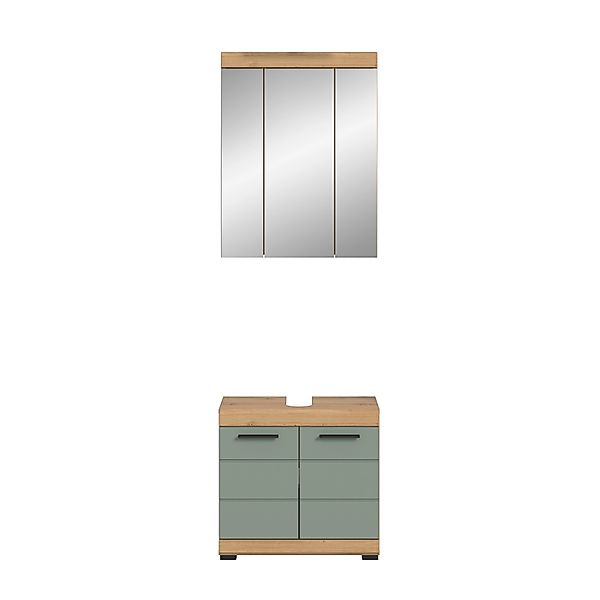 Badkombination 2-teilig Türen 60 cm x 191 cm x 34 cm Front Salbei FSC® günstig online kaufen