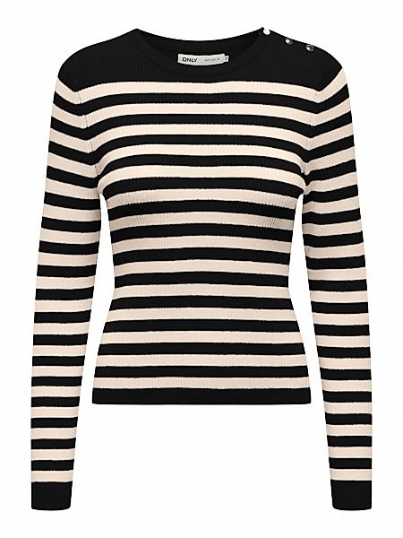 ONLY Rundhalspullover "ONLIBI LS STRIPE BUTTON O-NECK CC KNT" günstig online kaufen