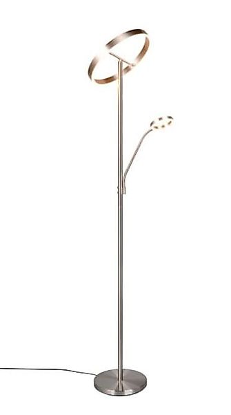 LED Stehleuchte ca. 180 cm hoch Nickel 1 Stück Metall Hellgrau günstig online kaufen