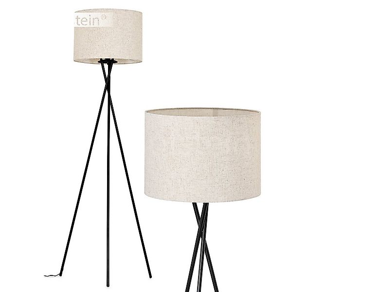 hofstein Stehlampe Stehlampe aus Metall/Stoff in Schwarz/Beige, ohne Leucht günstig online kaufen