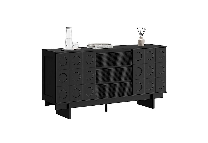 FUFU&GAGA Sideboard Modernes Sideboard, Kommode, schwarz matt, MDF, 160×40× günstig online kaufen