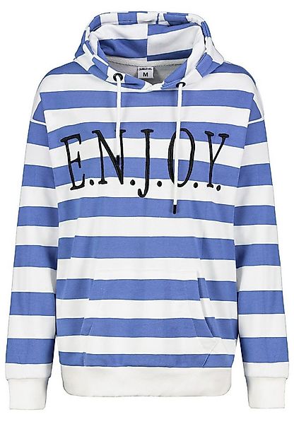 SUBLEVEL Hoodie Liebevoll bestickter Streifenlook mit Kapuze Logo Sweat Hoo günstig online kaufen