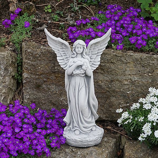 gartendekoparadies.de Gartenfigur Engel mit Flügel Grabengel, günstig online kaufen
