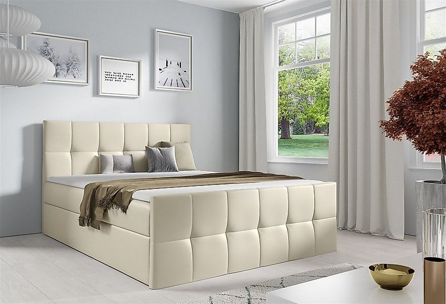 Fun Möbel Boxspringbett Boxspringbett Schlafzimmerbett CARMEN LUX in Kunstl günstig online kaufen