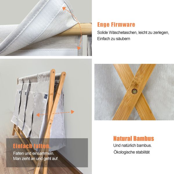AdelDream Wäschekorb Bambus,Wäschesammler für Schmutzwäsche Wäsche günstig online kaufen