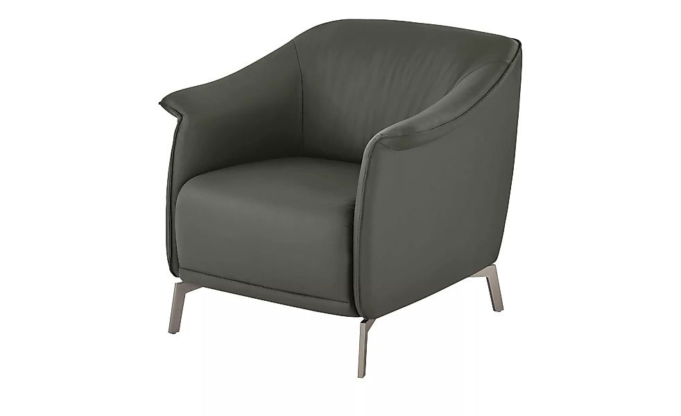 Ledersessel - grau - 80 cm - 77 cm - 83 cm - Polstermöbel > Sessel > Leders günstig online kaufen